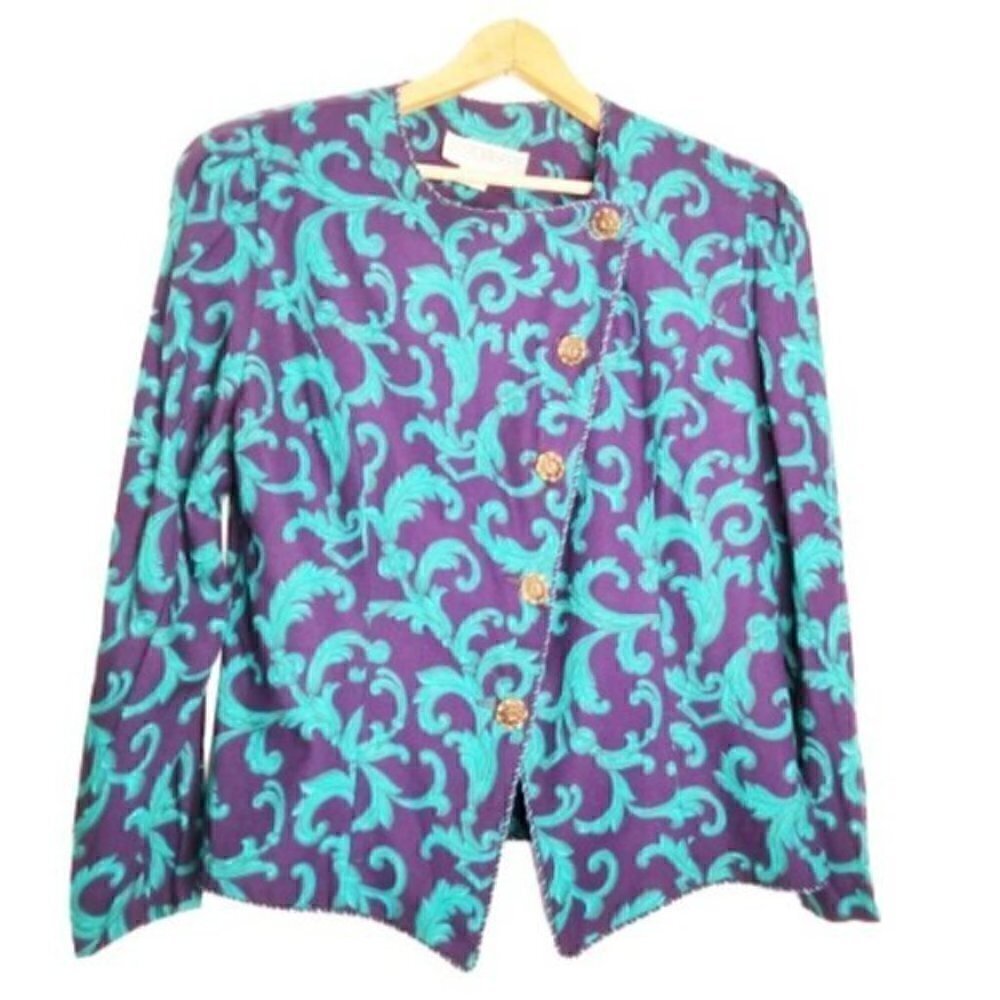 VTG Jessica Howard 60s 70s Paisley Tapestry Blazer